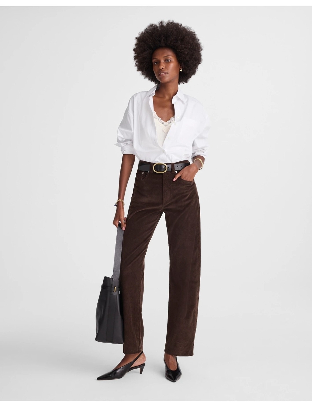 NWT Madewell Corduroy Balloon Pant Jean Dark Carob Barrel
